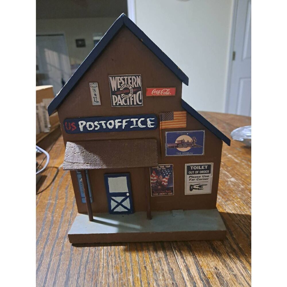 Vintage Handmade Wood Rustic Farmhouse Western Post Office Wall Decor Shadow Box